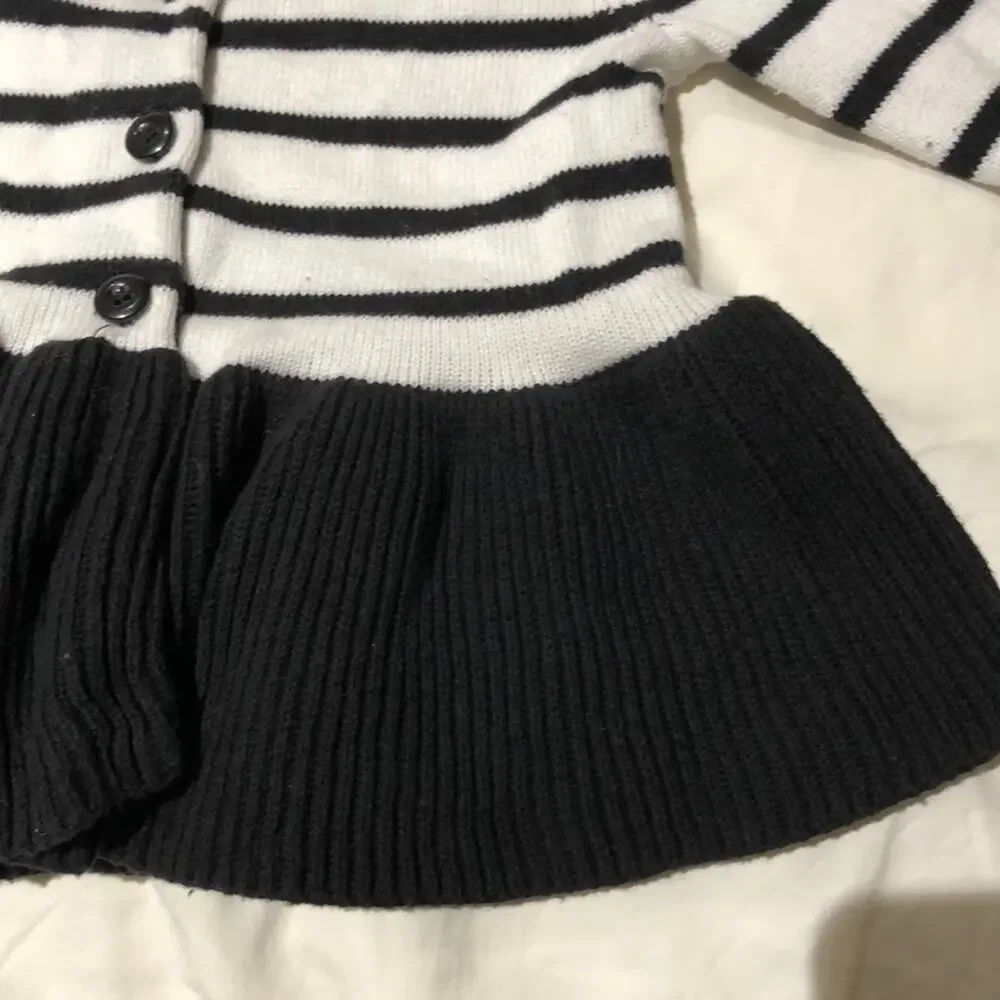 Gymboree Blk/white strip peplum sweater worn once